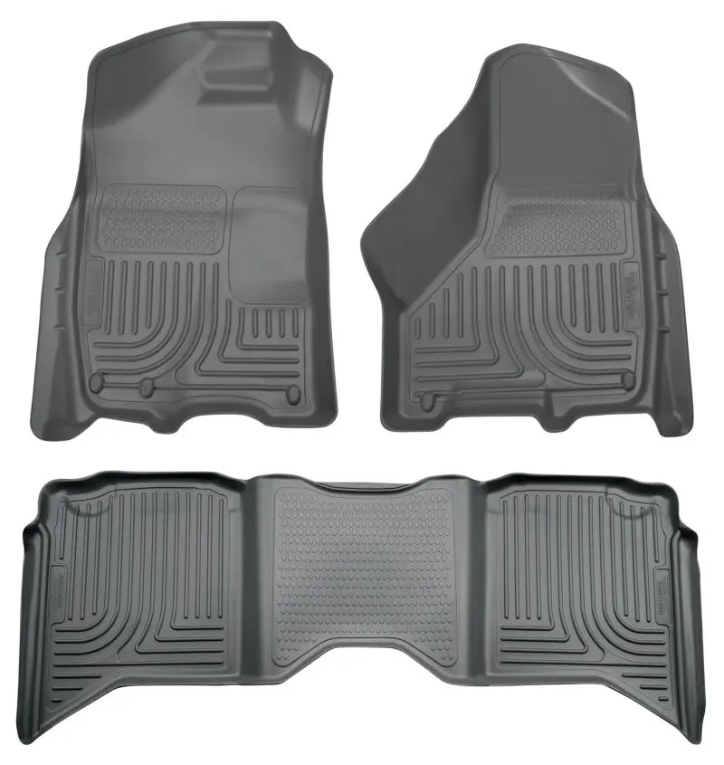 Husky Liners 2012 Dodge Ram 1500/2500/3500 Crew Cab Weatherbeater Combo Gray Floor Liners 1