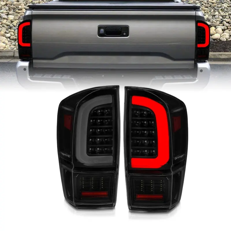 Anzo 16-21 Toyota Tacoma Led Tail Lights - W/ Light Bar Sequential Black Housing & Smoke Lens 2