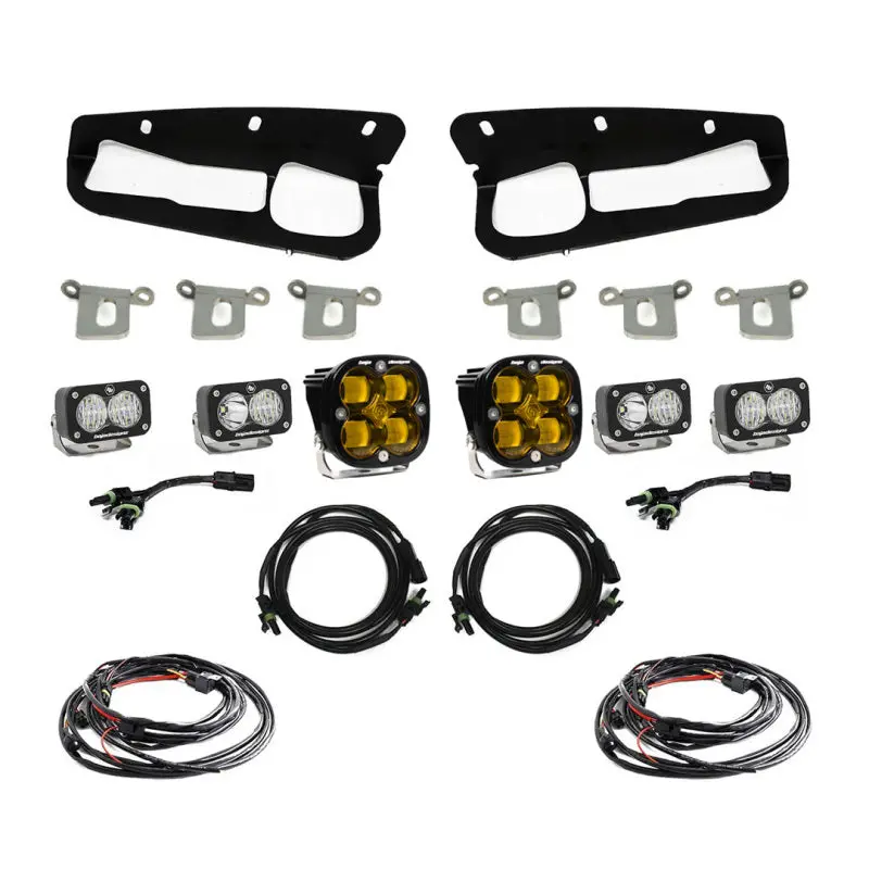 Baja Designs 2021+ Ford Bronco Amber Sae Fog Pocket Kit 1