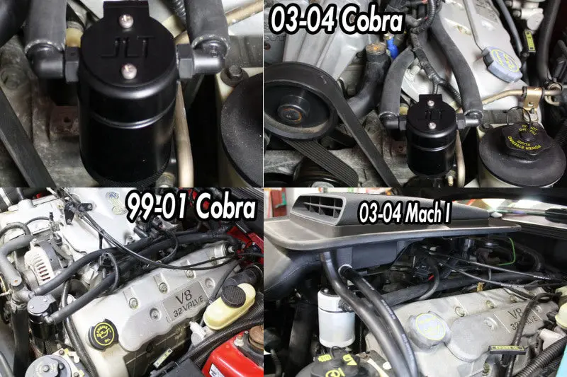 J&L 99-04 Ford Mustang Svt Cobra Driver Side Oil Separator 3.0 - Black Anodized 1