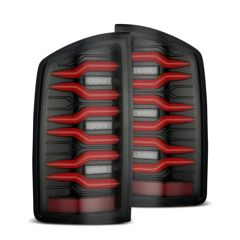 Alpharex 02-06 Dodge Ram1500 + 03-06 Dodge Ram2500/3500 Luxx-Series Led Tail Lights (Pair) Black/Red 1