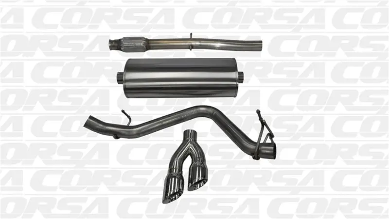 Corsa 14-18 Gmc Sierra/Chevy Silv 1500 Crew Cab/Std. Bed 5.3L V8 Polished Sport Single Side Cb Exhaust 1