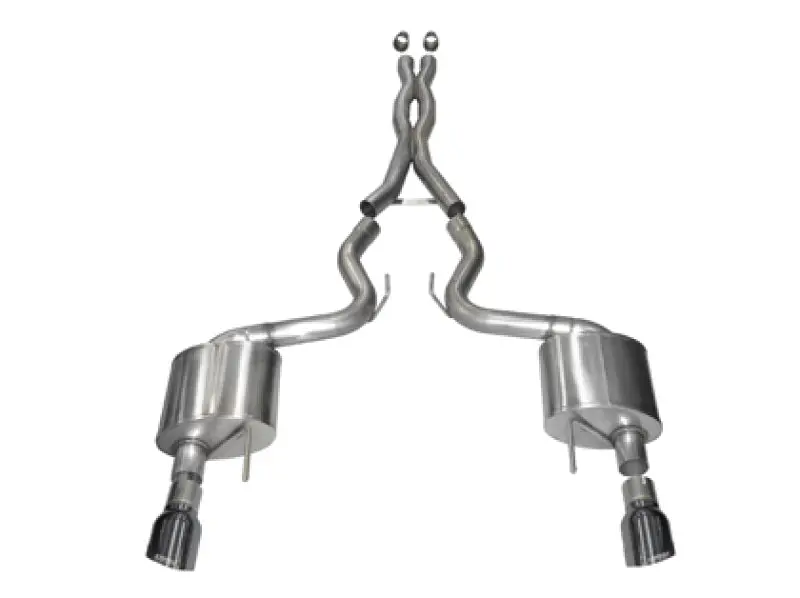 Corsa 15-17 Ford Mustang Gt Coupe 5.0L 3In Xtreme Cat-Back Exhaust Dual Rear Exit W/ Gun Metal Tips 1