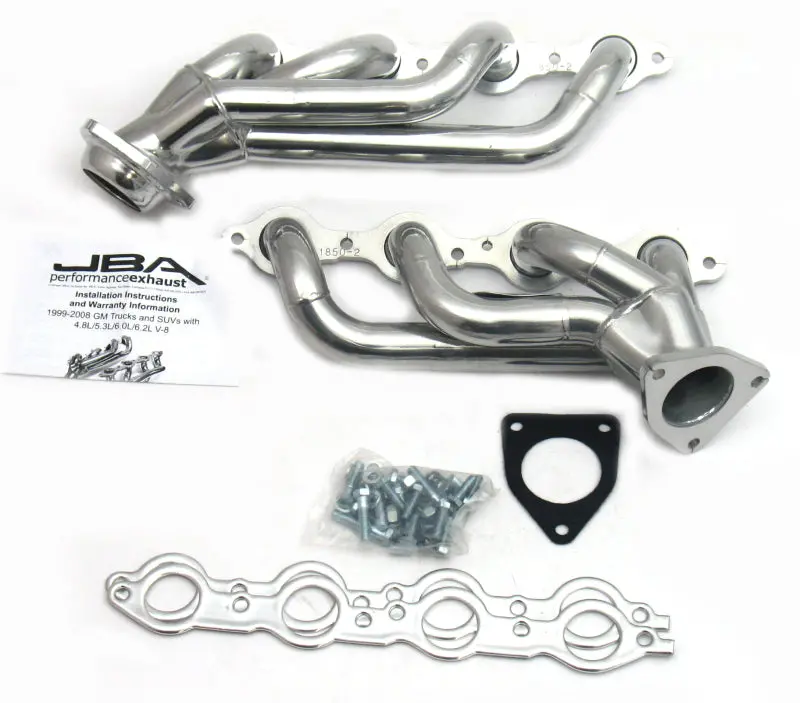 Jba 02-13 Gm Truck 4.8L/5.3L Ls Silver Ctd Cat4ward Header 1
