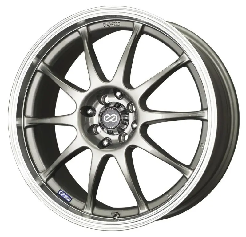 Enkei J10 17X7 4X100/114.3 42Mm Offset 72.62Mm Bore Dia Silver W/ Machined Lip Wheel 1