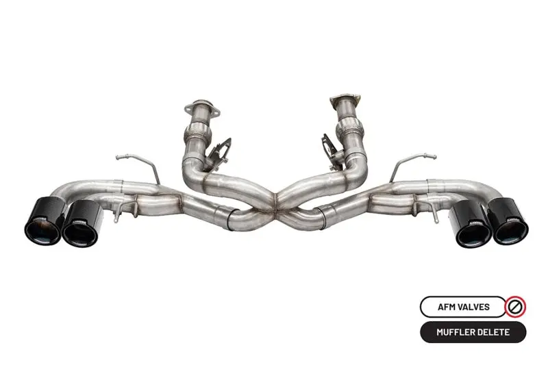 Corsa 20-23 Chevrolet Corvette C8 Rwd 3In Track Cat-Back Delete Exhaust W/4.5In Cf Black Pvd Tips 1