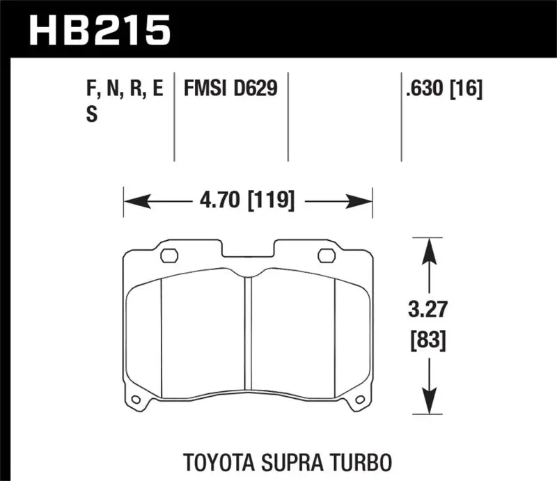 Hawk 93-98 Toyota Supra Tt Hps Street Front Brake Pads 1