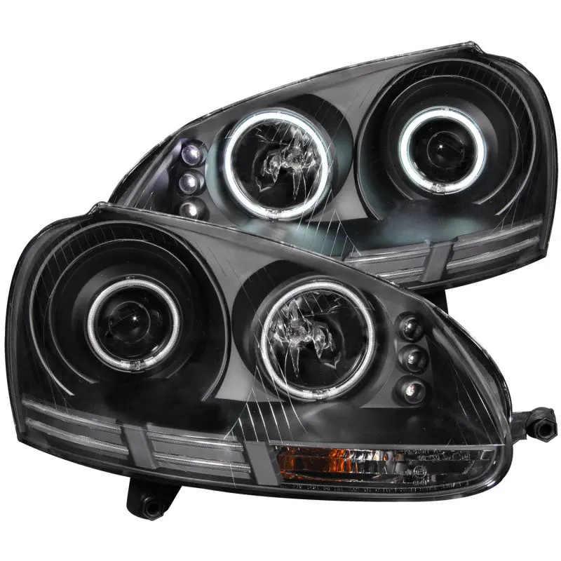 Anzo 2006-2009 Volkswagen Rabbit Projector Headlights W/ Halo Black (Ccfl) 1