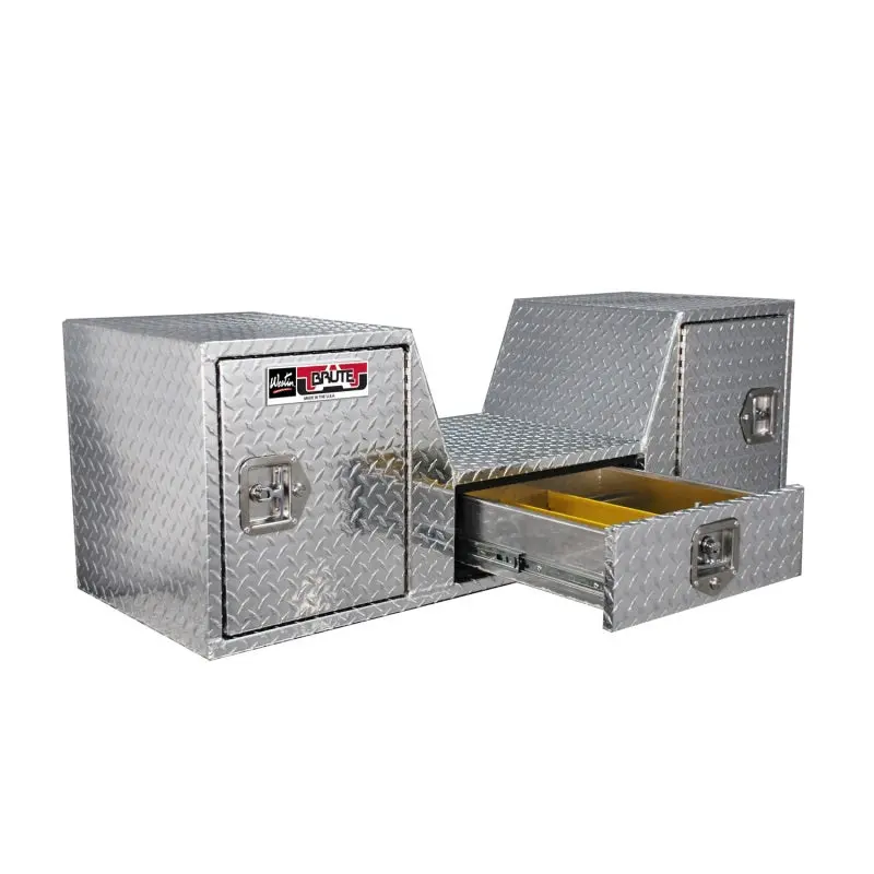 Westin/Brute V Shape Goose Neck 5Th Wheel 57In Tailgate Box 1 Drawer/2 Swing Doors - Aluminum 2