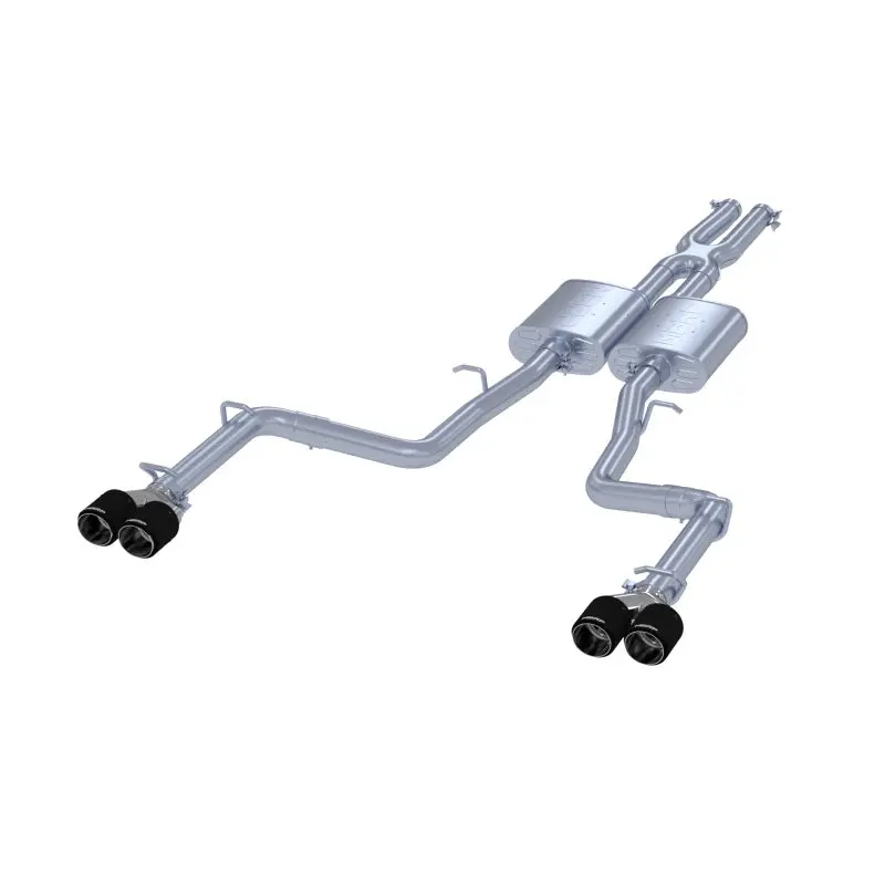 Mbrp 2015+ Dodge Challenger 3.6L Ss 2.5In Quad Tip Split Rear Exit W/ Carbon Fiber Tips - T304 1