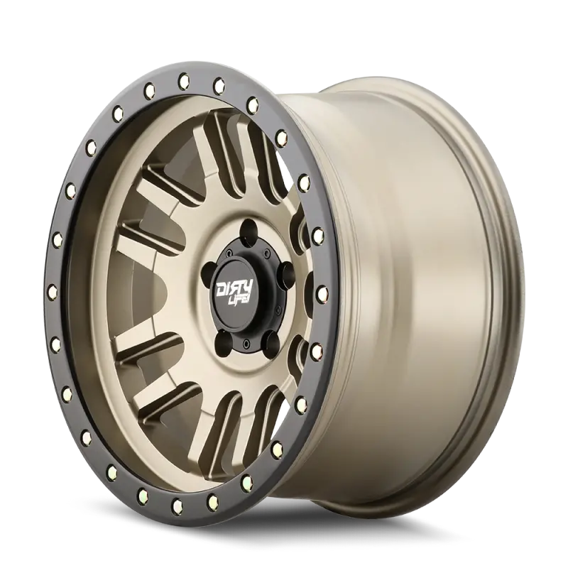 Dirty Life 9309 Canyon Pro 17X9/6X139.7 Bp/0Mm Offset/106Mm Hub Satin Gold Wheel - Beadlock 1