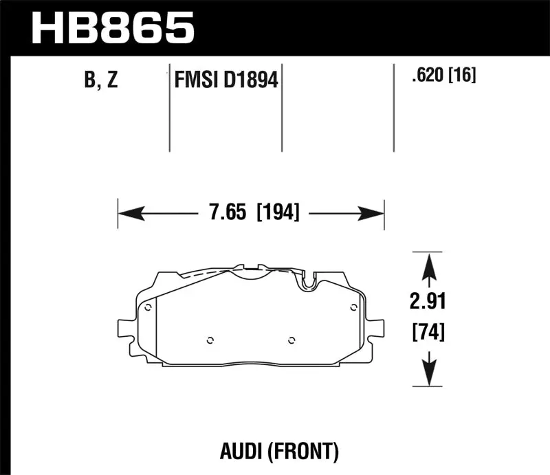 Hawk 18-19 Audi S5 Hps 5.0 Front Brake Pads 1