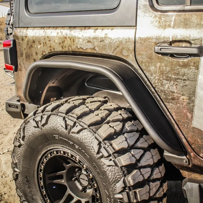 Westin/Snyper 18-20 Jeep Wrangler Tube Fenders - Rear - Textured Black 2