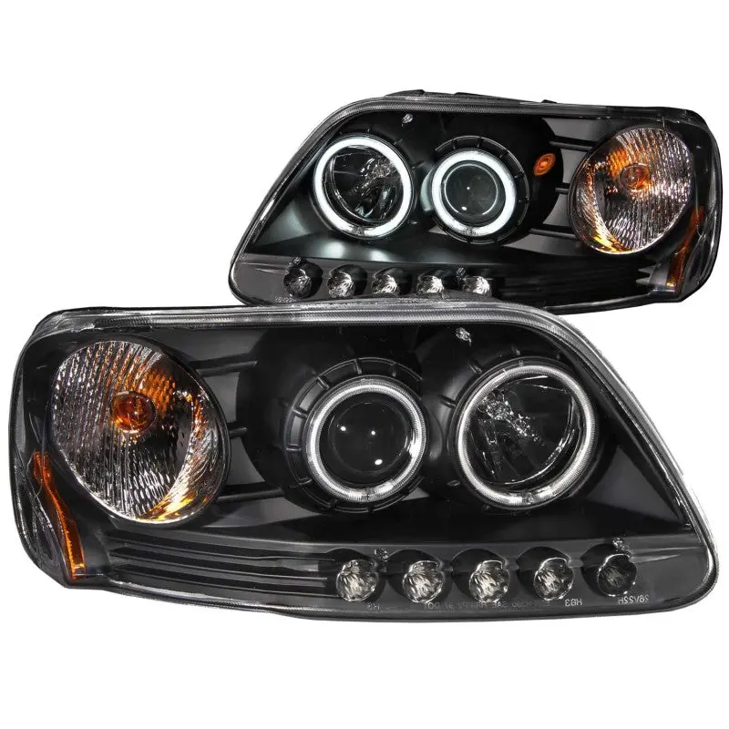 Anzo 1997-2003 Ford F-150 Projector Headlights W/ Halo Black (Ccfl) 2