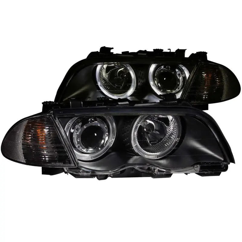 Anzo 1999-2001 Bmw 3 Series E46 Projector Headlights W/ Halo Black (Ccfl) 1