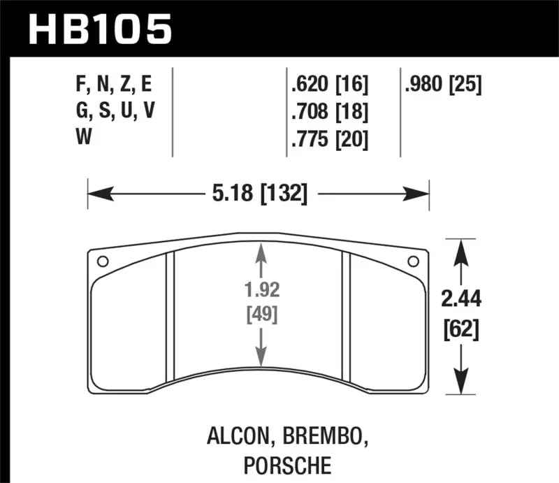 Hawk Alcon B Caliber Performance Ceramic Street Brake Pads 1