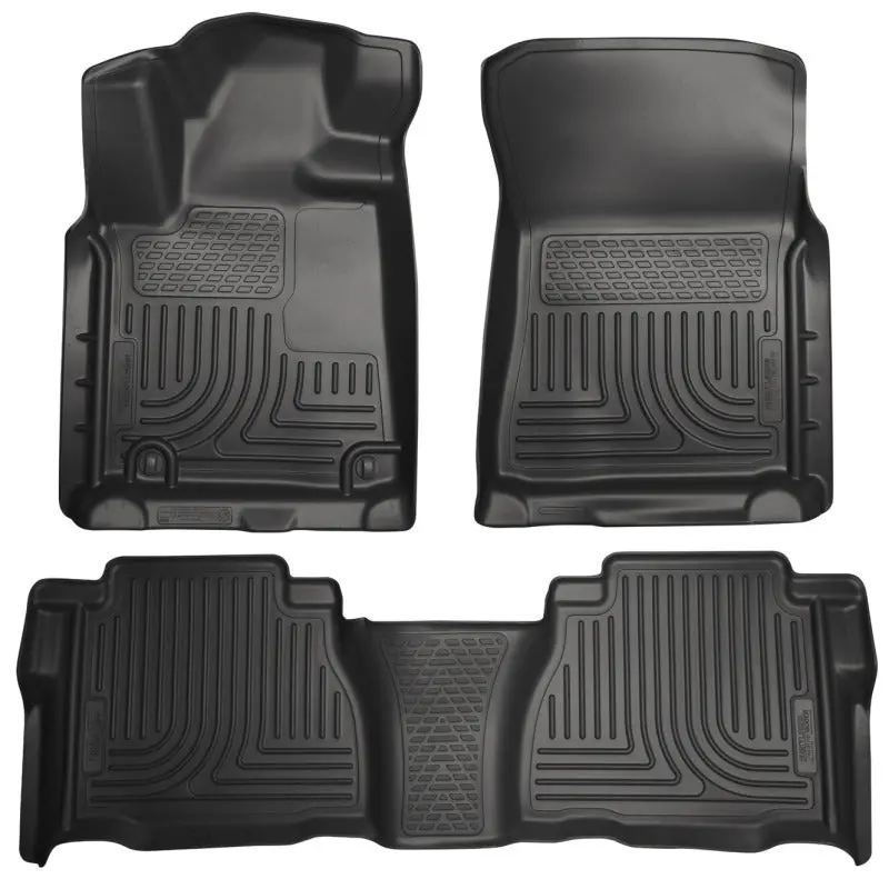 Husky Liners 07-11 Toyota Tundra Double/Crewmax Cab Weatherbeater Combo Black Floor Liners 1
