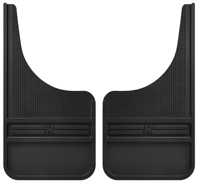 Husky Liners Universal 12In Wide Black Rubber Front Mud Flaps W/O Weight 1