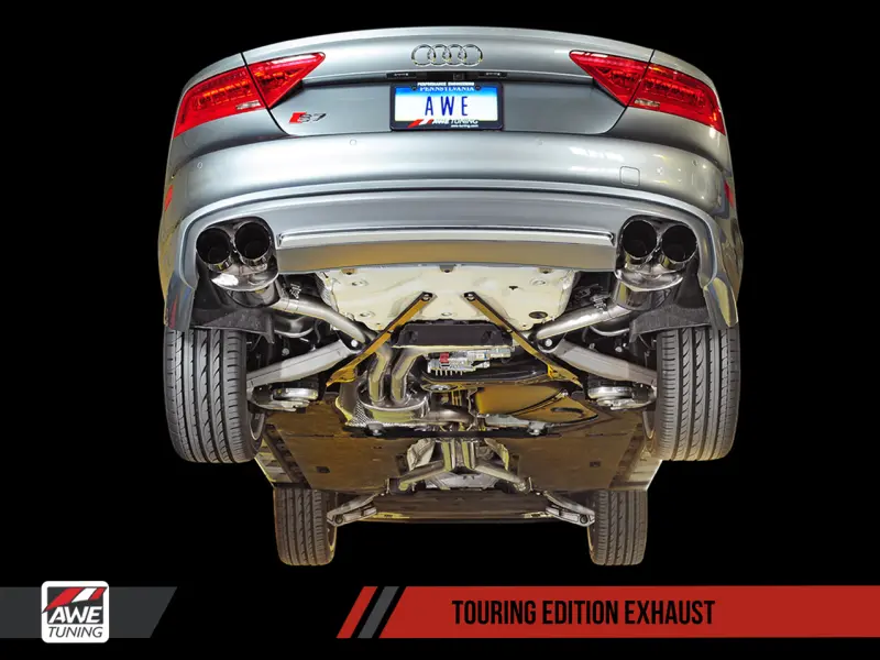 Awe Tuning Audi C7 / C7.5 S7 4.0T Touring Edition Exhaust - Polished Silver Tips 2
