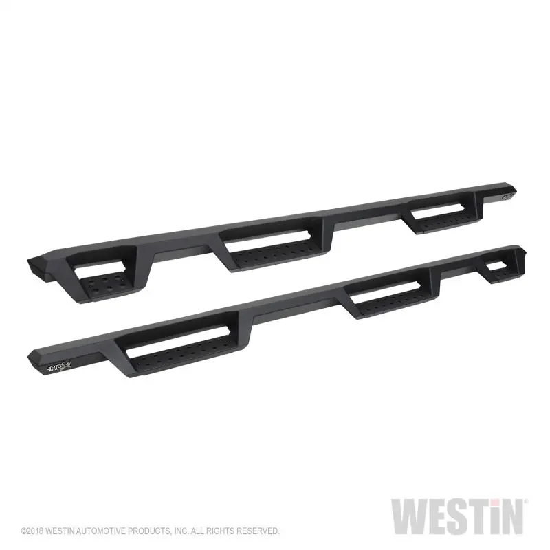 Westin 2019 Chevrolet Silverado/Sierra 1500 (5.5Ft) Drop Wheel To Wheel Nerf Step Bars - Txt Black 1