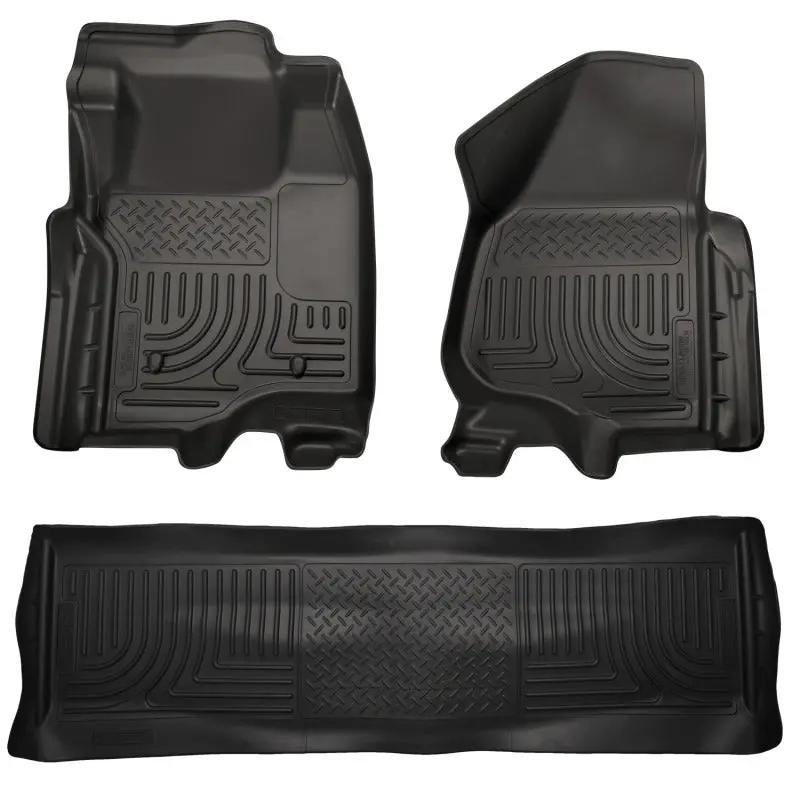 Husky Liners 11-12 Ford Sd Crew Cab Weatherbeater Combo Black Floor Liners (W/O Manual Trans Case) 1