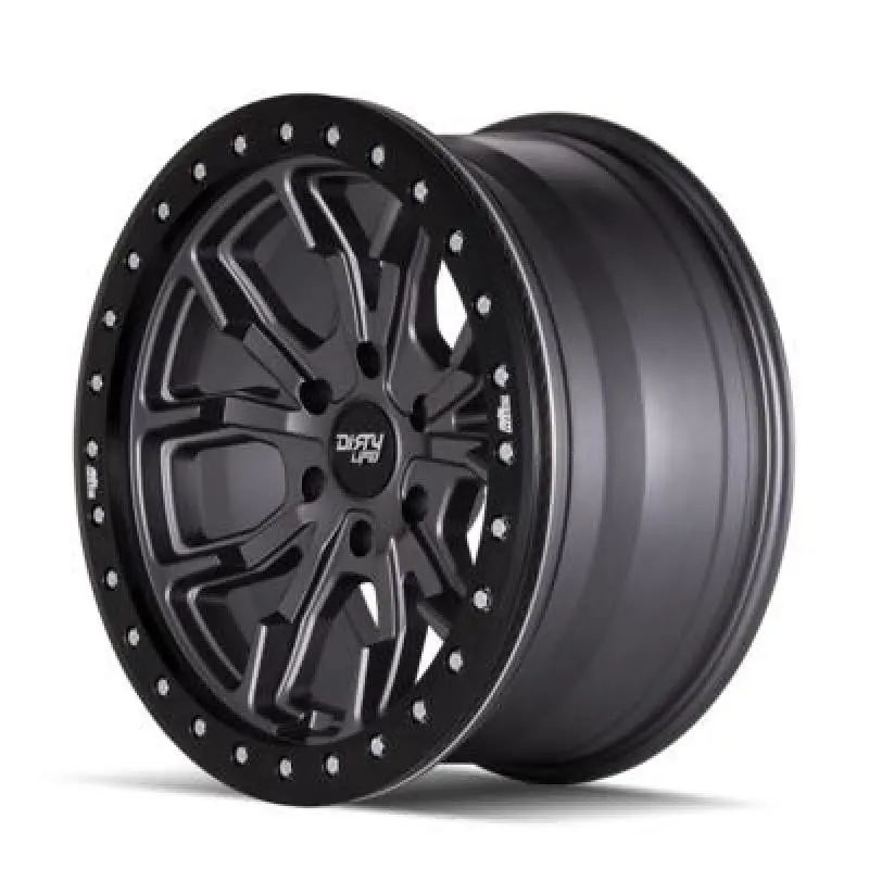 Dirty Life 9303 Dt-1 17X9/5X127 Bp/-12Mm Offset/78.1Mm Hub Matte Gunmetal Wheel - Beadlock 1