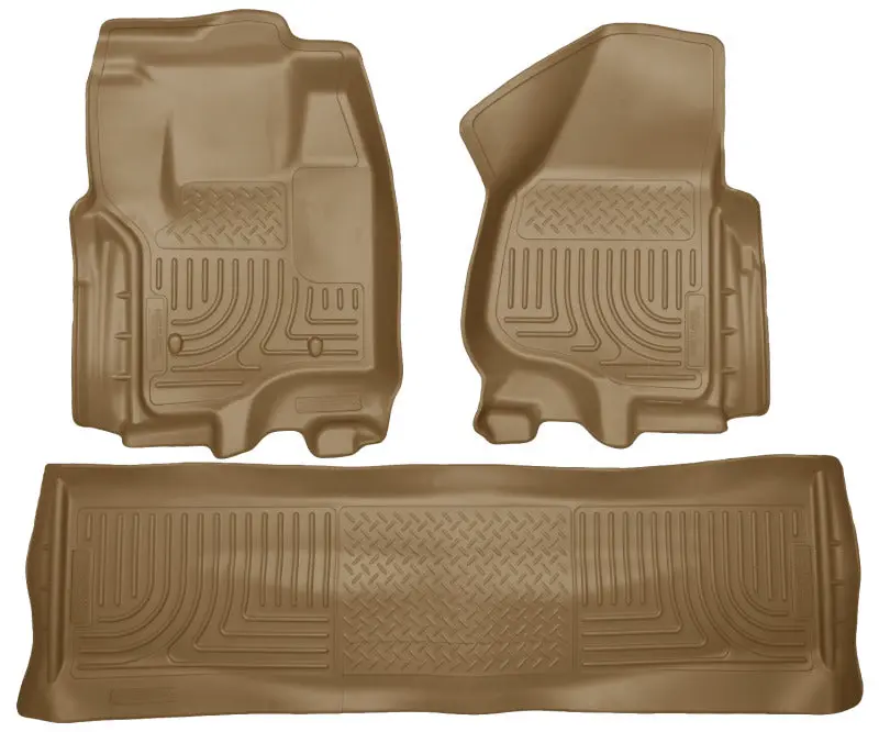 Husky Liners 2012.5 Ford Sd Crew Cab Weatherbeater Combo Tan Floor Liners (W/O Manual Trans Case) 1