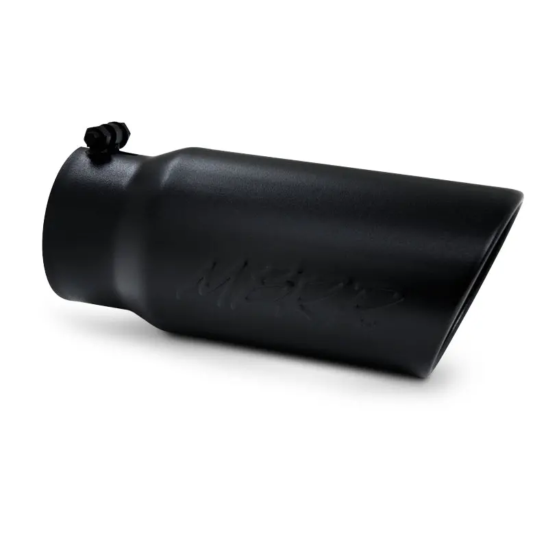 Mbrp Universal Tip 5 O.D. Angled Rolled End 4 Inlet 12 Length - Black Finish 1