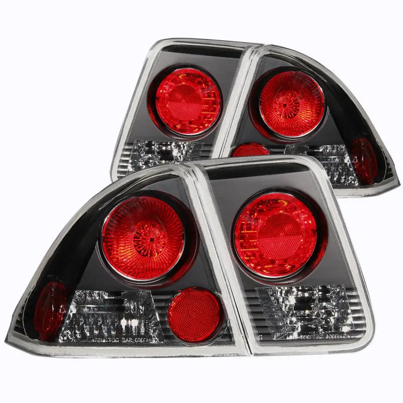 Anzo 2001-2005 Honda Civic Taillights Black - 4 Door Models 1