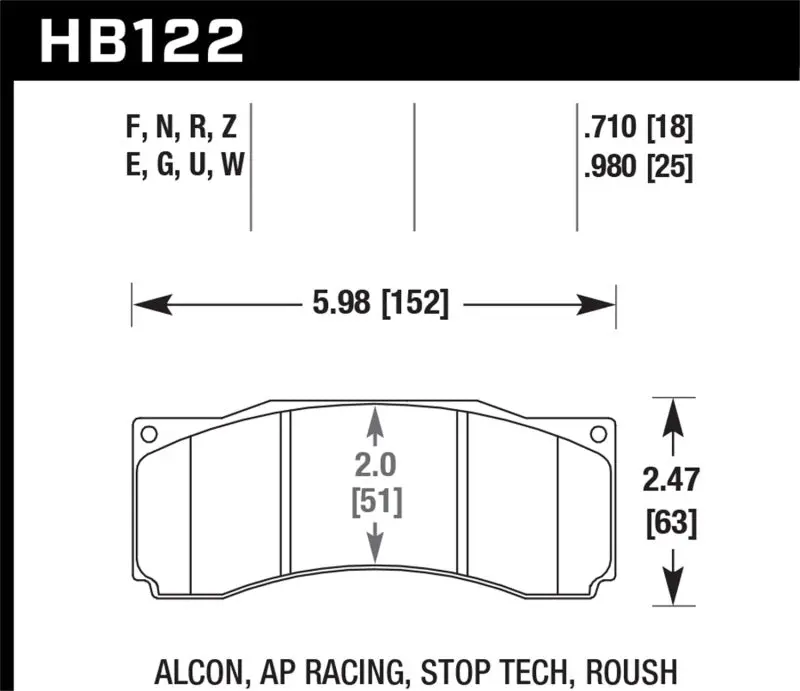 Hawk Stoptech St-60 Caliper Hp+ Street Brake Pads 2