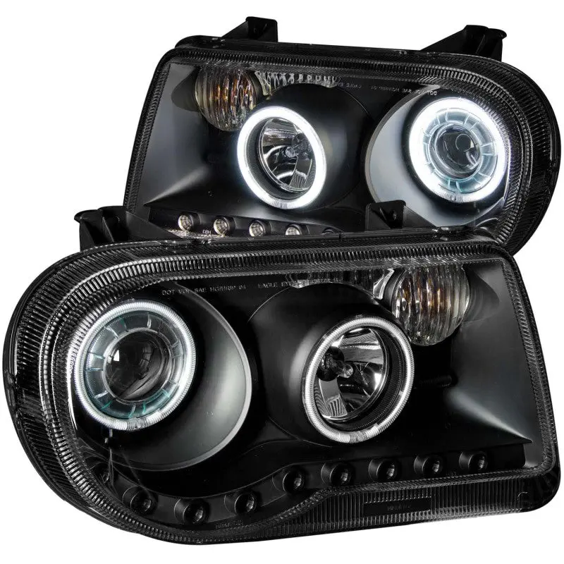 Anzo 2005-2010 Chrysler 300C Projector Headlights W/ Halo Black (Ccfl) G2 1