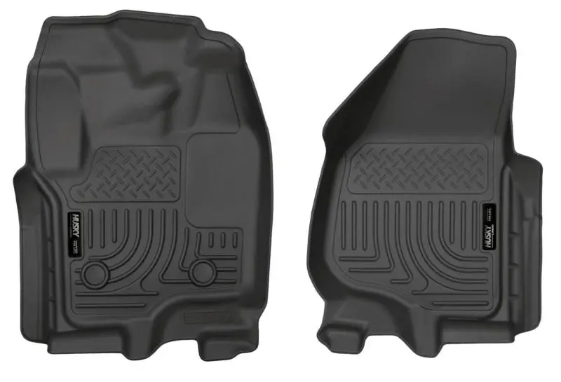 Husky Liners 12-15 Ford Super Duty Crew & Extended Cab Weatherbeater Front Row Black Floor Liners 1