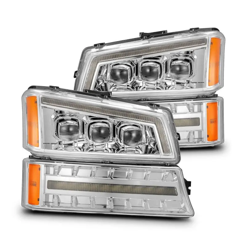 Alpharex 03-06 Chevy Silverado 1500/2500Hd/3500Hd/Avalanche Chrome Nova Led Proj Headlights 1