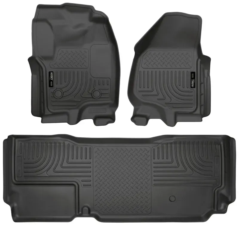 Husky Liners 2012.5 Ford Sd Super Cab Weatherbeater Combo Black Floor Liners (W/O Manual Trans Case) 1