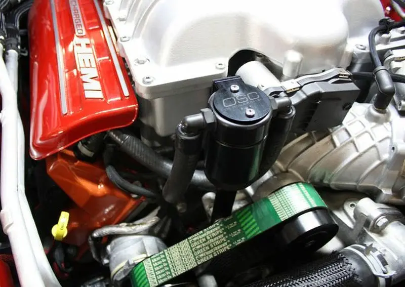 J&Amp;L 15-23 Dodge Hellcat/Demon 6.2L Hemi Passenger Side Oil Separator 3.0 - Black Anodized 1