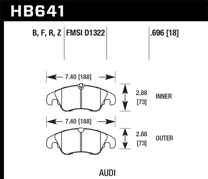 Hawk 09-10 Audi A4/A4 Quattro/A5 Quattro/Q5/S5 / 10 S4 Hps Street Front Brake Pads 1