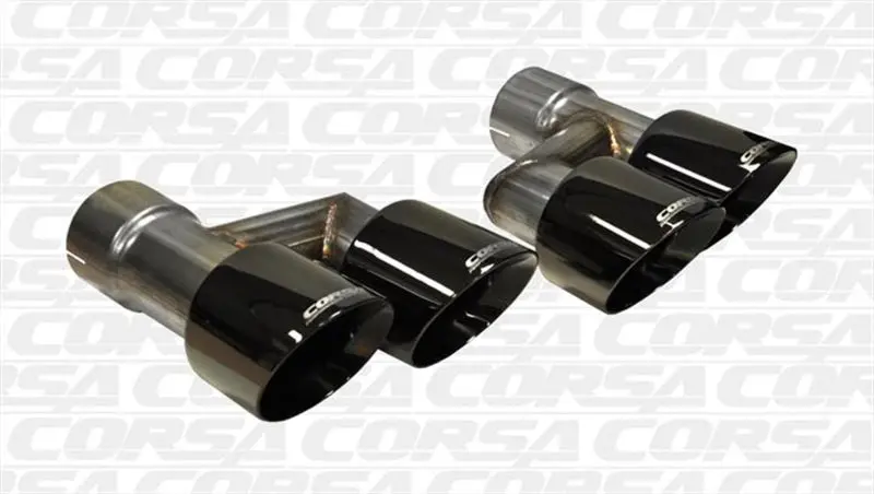 Corsa 15-16 Ford Mustang Gt 5.0 Black Quad Tips Kit 1