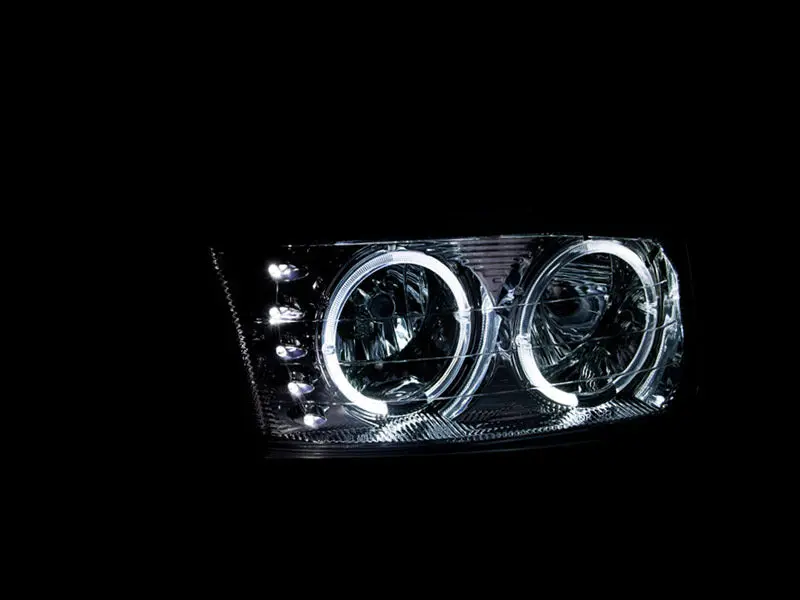 Anzo 1999-2006 Gmc Sierra 1500 Crystal Headlights W/ Halo And Led Chrome 2