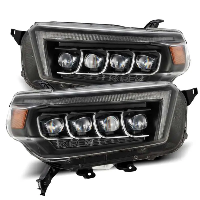 Alpharex 10-13 Toyota 4Runner Nova Led Projector Headlights Plank Style Black W/Seq Signal/Drl 1