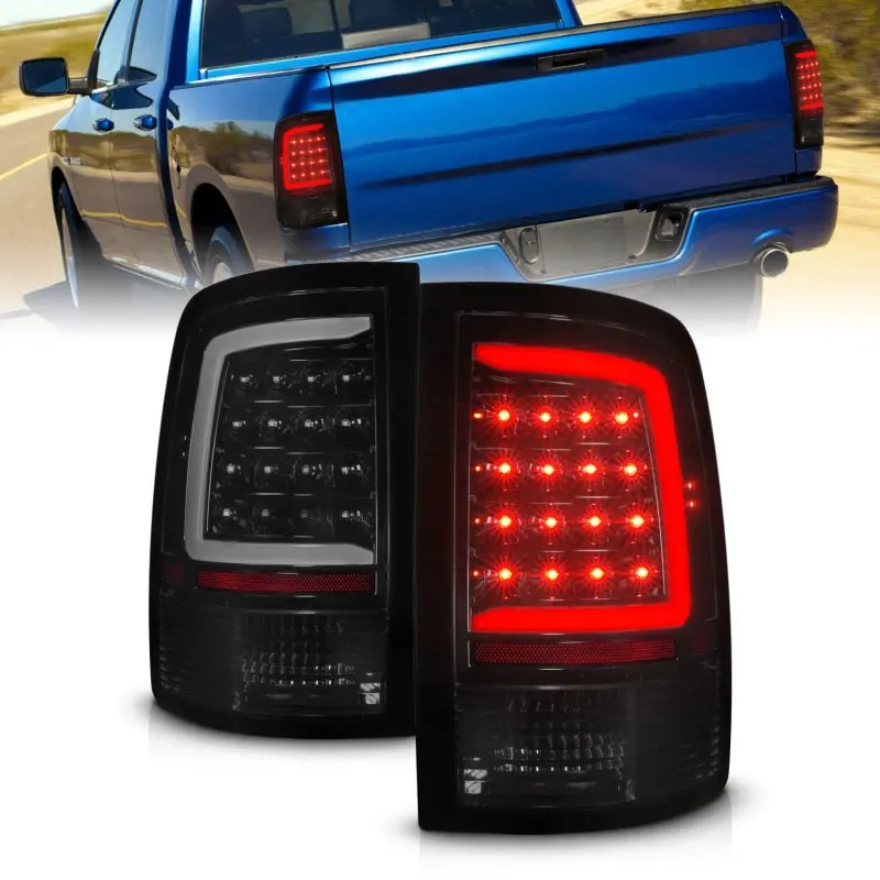 Anzo 09-18 Dodge Ram 1500 Full Led Tailights W/ Sequential Black Housing/Smoke Lens 1