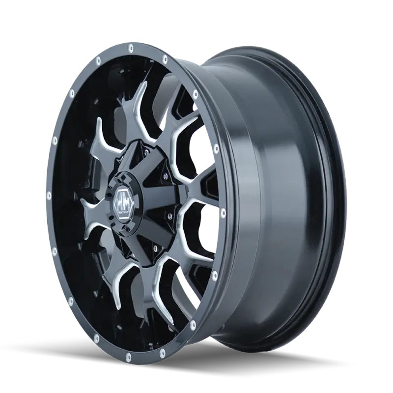 Mayhem 8015 Warrior 20X10 / 6X135 Bp / -25Mm Offset / 106Mm Hub Black W/ Milled Spokes Wheel 2