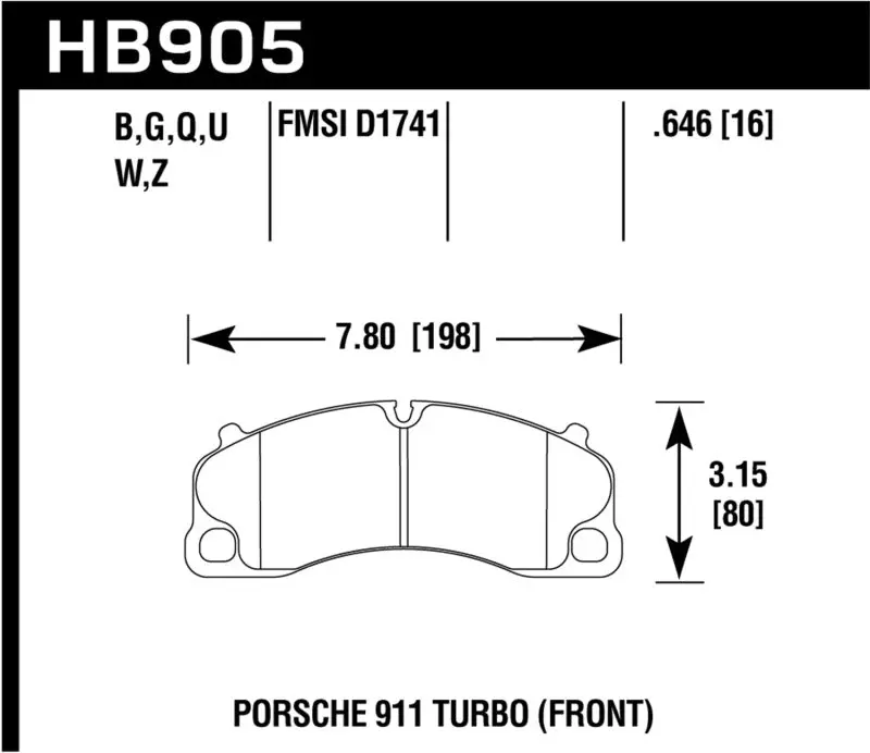 Hawk 18 Porsche 911 Hps 5.0 Front Brake Pads 1