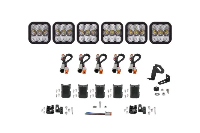 Diode Dynamics Ss5 Sport Universal Crosslink 6-Pod Lightbar - White Combo 1