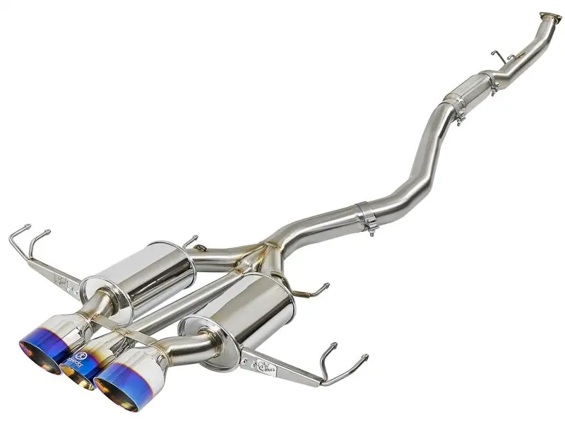 Afe Takeda 3In 304 Ss Cat-Back Exhaust W/ Blue Flame Tips 2017+ Honda Civic Type R I4 2.0L (T) 1