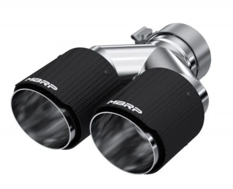 Mbrp 3In Id / Dual 4In Od Out Staggered L 9.87In / R 9.37In Dual Wall Carbon Fiber Univ Exhaust Tip 1