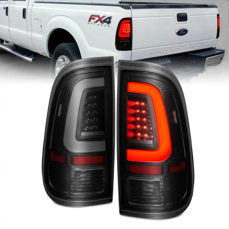 Anzo 2008-2016 Ford  F-250  Led Tail W/ Lights Bar Black Housing Smoke Lens 1