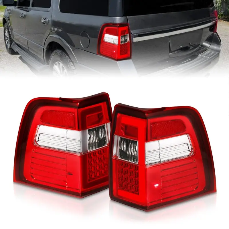Anzo 07-17 For Expedition Led Taillights W/ Light Bar Chrome Housing Red/Clear Lens 1