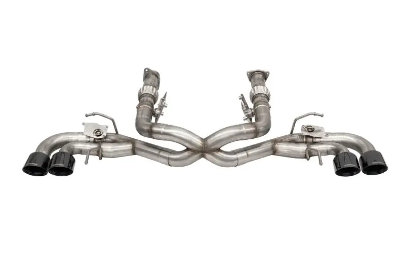 Corsa 20-22 Corvette C8 3In Valved Cat-Back 4.5In Blk Quad Tips - Fits Factory Npp Exhaust W/ Afm 1