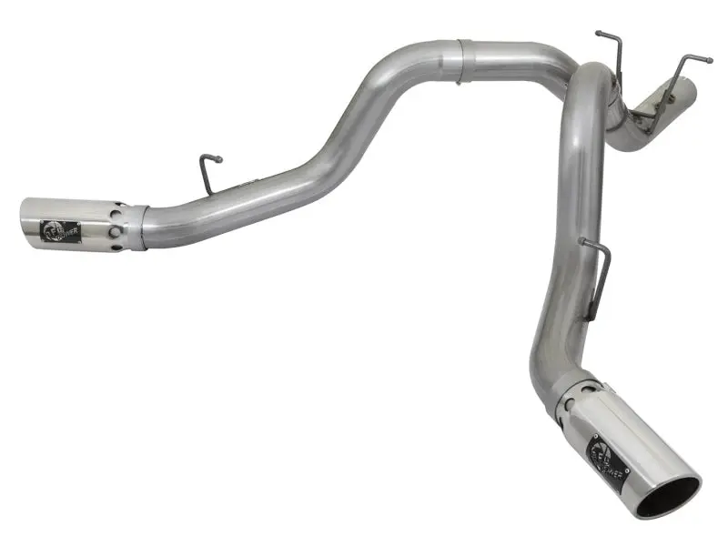 Afe Large Bore-Hd 4In 409-Ss Dpf-Back Exhaust W/Dual Polished Tips 2017 Gm Duramax V8-6.6L (Td) L5p 1