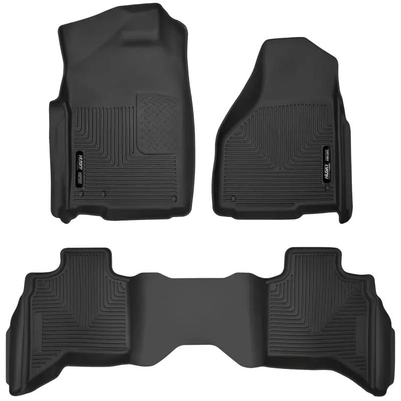 Husky Liners 10-18 Dodge Ram 1500 Quad Cab X-Act Contour Front & Second Seat Floor Liners - Black 1